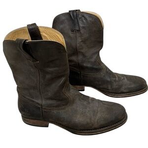 Frye Duke Roper Leather Western Boots 87865 Mens‎ 10 D Pull On Round Toe Country